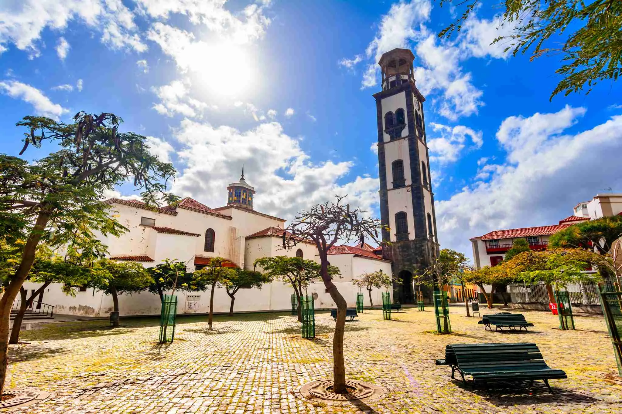 Bell tower of the Church of Nuestra Señora de la Concepción in Santa Cruz de Tenerife